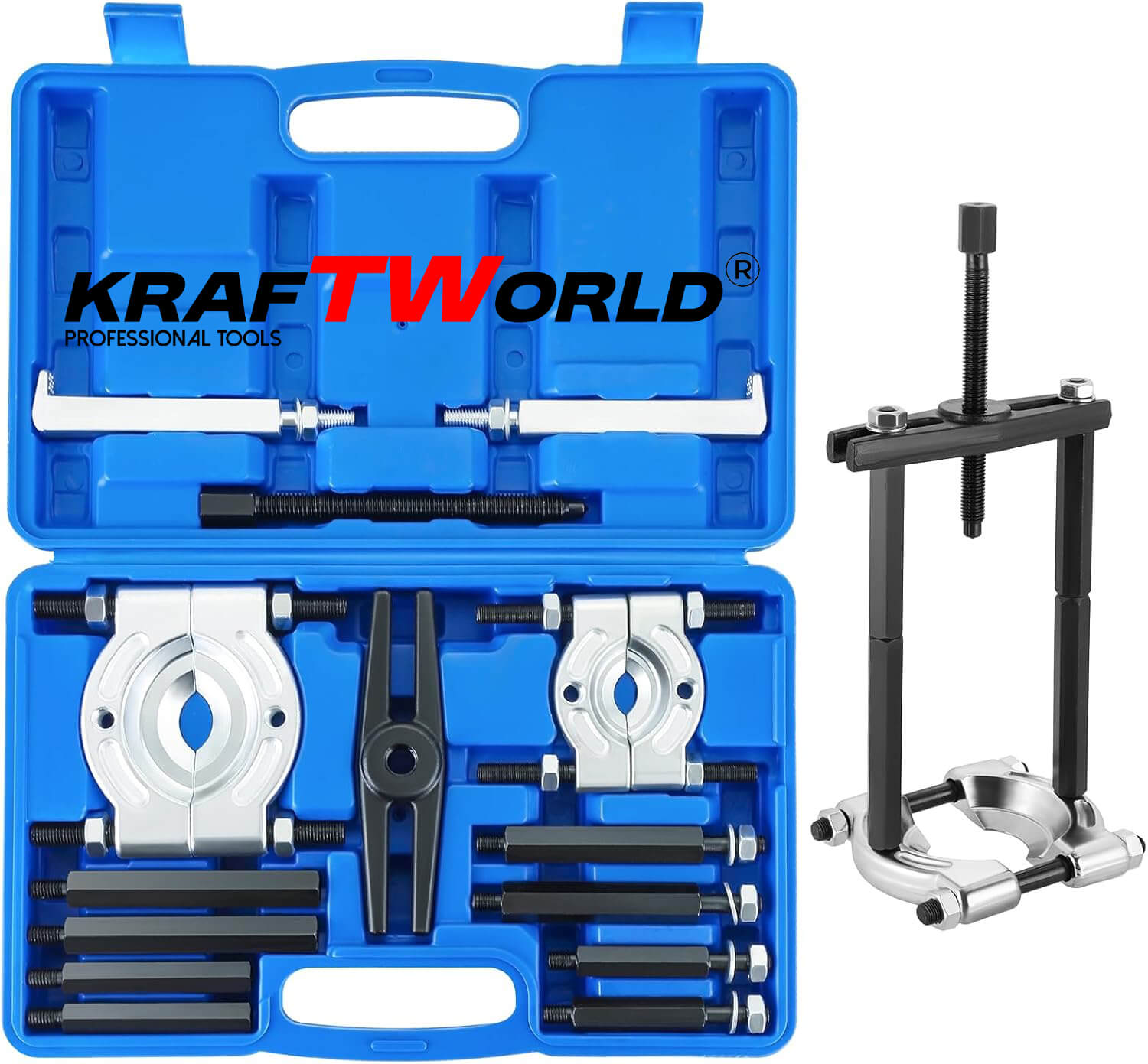 KraftWorld Pro – Инструмент за демонтаж на лагери и зъбни колела 30–70 мм АВТО KraftWorld Pro – Инструмент за демонтаж на лагери и зъбни колела 30–70 мм