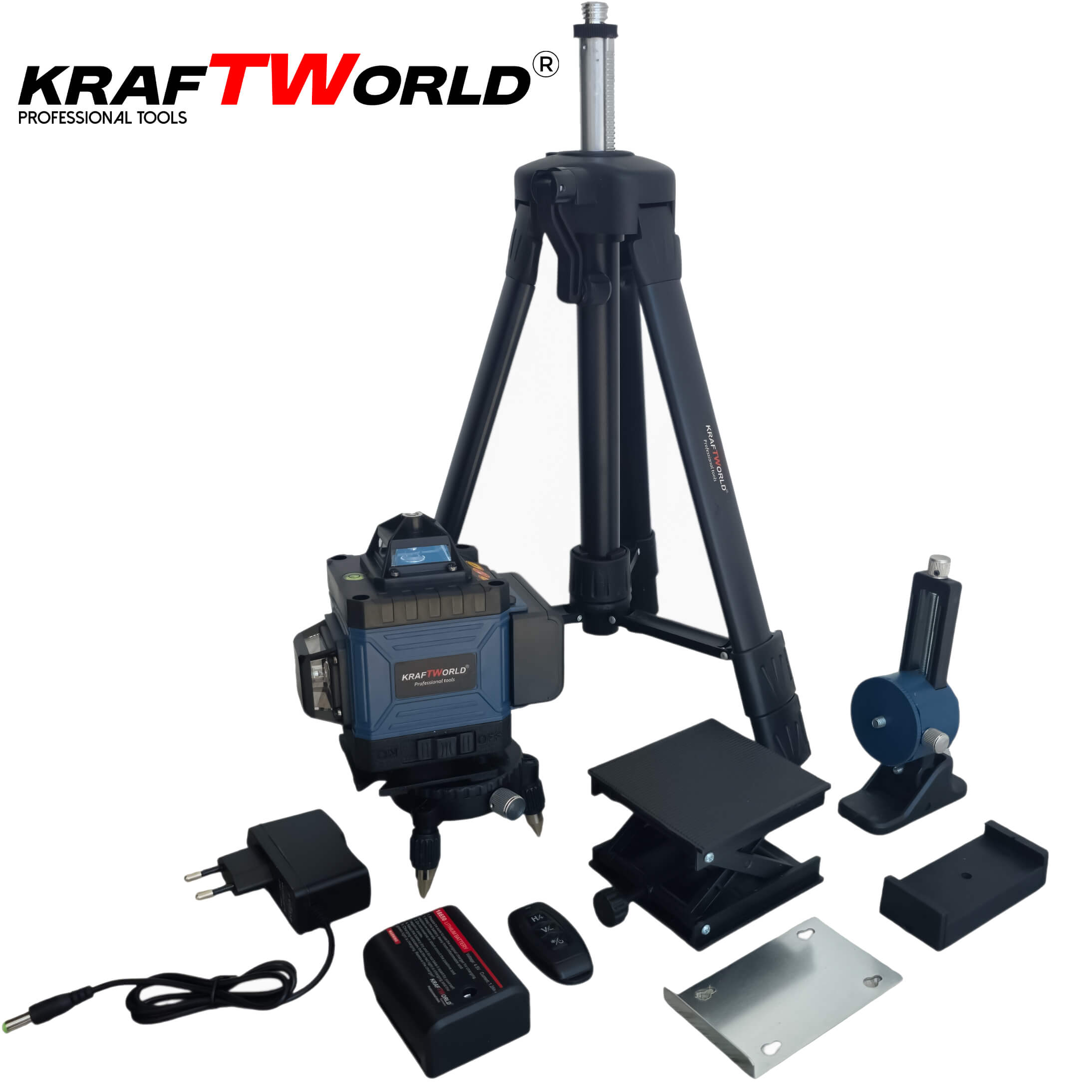 Комплект KraftWorld 5в1 – Лазерен нивелир, Гайковерт, Винтоверт, Перфоратор, Ъглошлайф с батерии и куфар АКУМУЛАТОРНИ ИНСТРУМЕНТИ Комплект KraftWorld 5в1 – Лазерен нивелир, Гайковерт, Винтоверт, Перфоратор, Ъглошлайф с батерии и куфар