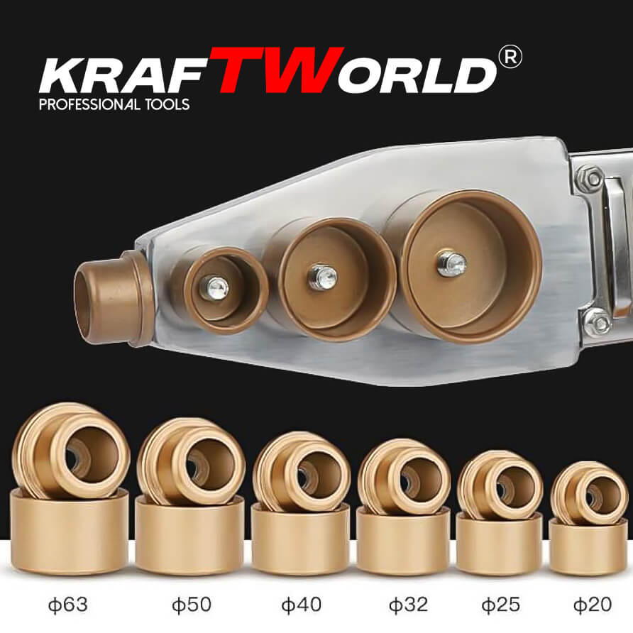 Лепачка KraftWorld 2500W за PPR тръби | Ф20–63 мм + Ножица и аксесоари в метален куфар ЕЛЕКТРИЧЕСКИ ИНСТРУМЕНТИ Лепачка KraftWorld 2500W за PPR тръби | Ф20–63 мм + Ножица и аксесоари в метален куфар