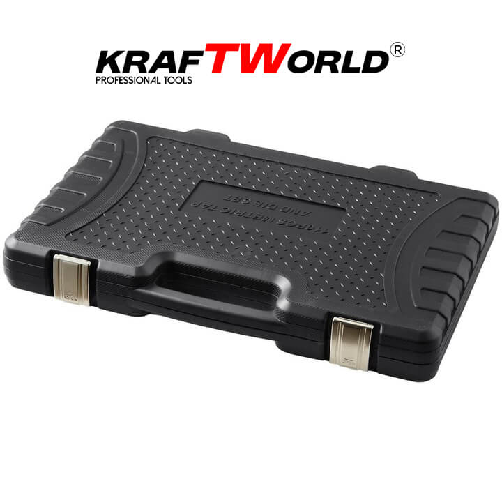 Комплект метчици и плашки KraftWorld 110 части РЪЧНИ ИНСТРУМЕНТИ Комплект метчици и плашки KraftWorld 110 части
