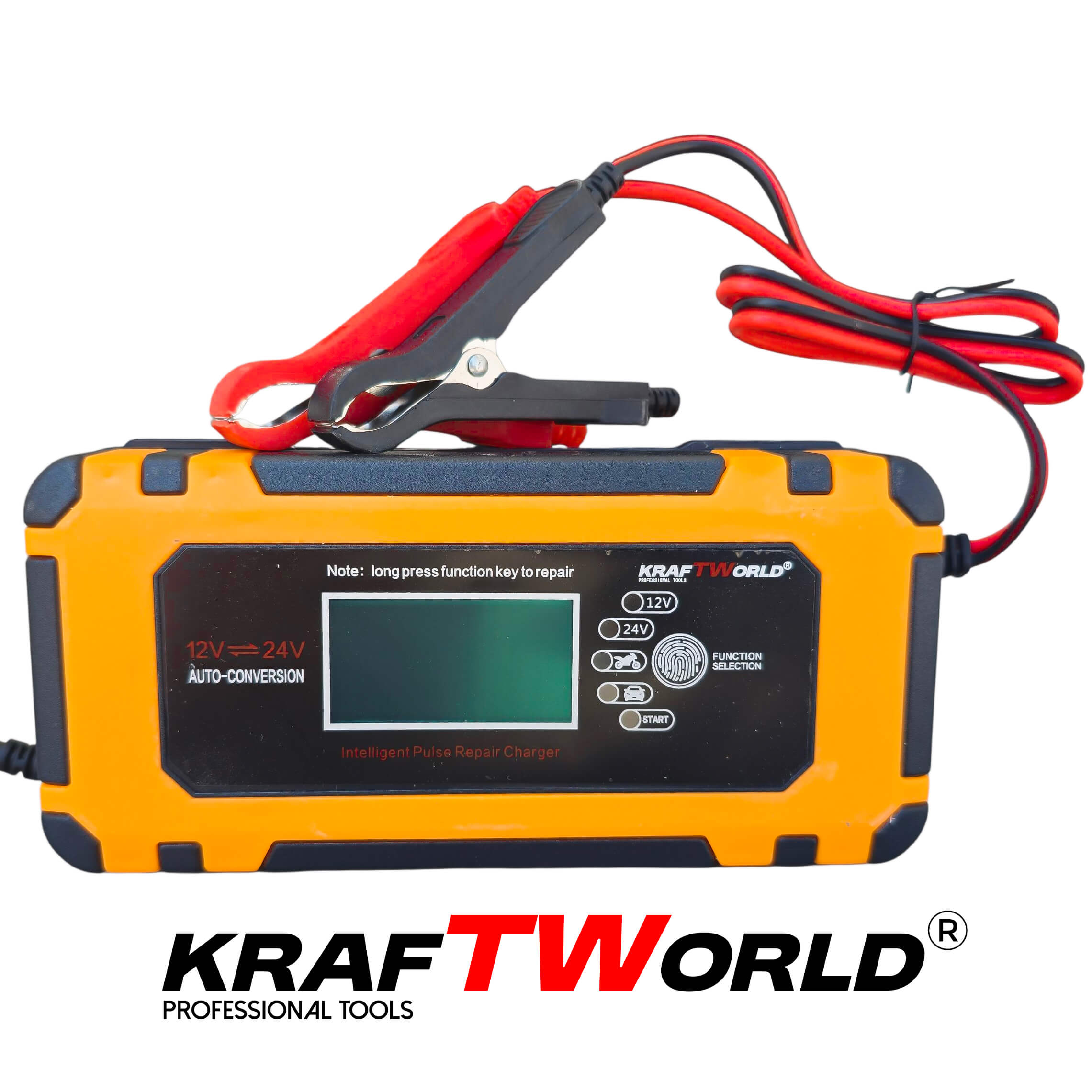 Автоматично Зарядно Устройство за акумулатори KraftWorld 12V – за кола, мотор, лодка АВТО Автоматично Зарядно Устройство за акумулатори KraftWorld 12V – за кола, мотор, лодка