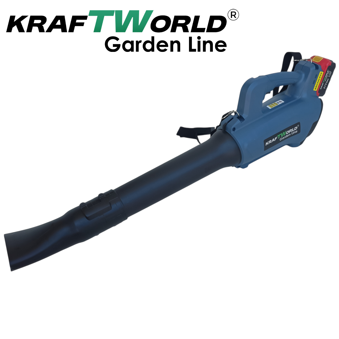 Акумулаторна Духалка за листа KraftWorld Garden Line – 21V, 240W, с 2 батерии АКУМУЛАТОРНИ ИНСТРУМЕНТИ Акумулаторна Духалка за листа KraftWorld Garden Line – 21V, 240W, с 2 батерии