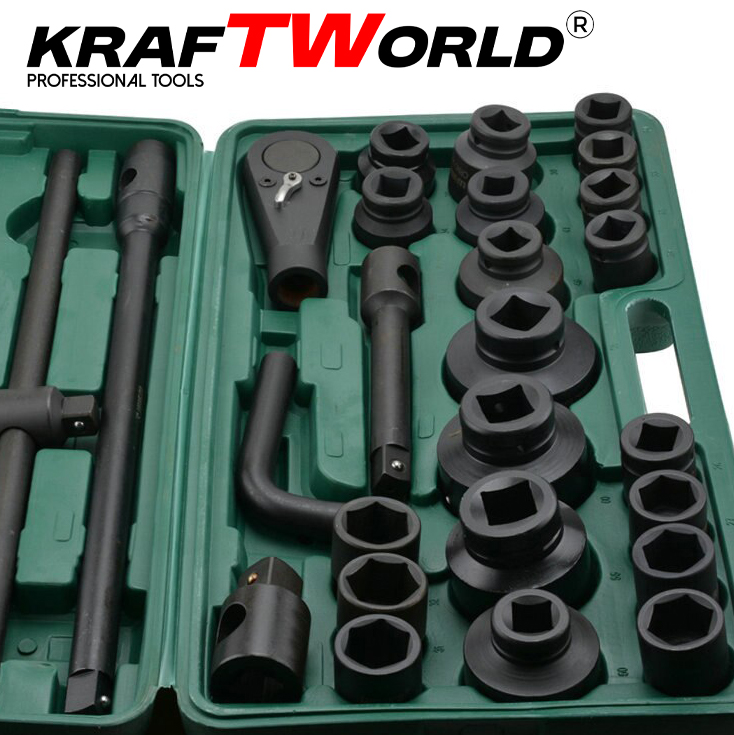 Професионално гедоре за камиони KraftWorld 26 части – тресчотка, удължители, адаптер РЪЧНИ ИНСТРУМЕНТИ Професионално гедоре за камиони KraftWorld 26 части – тресчотка, удължители, адаптер