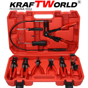 Професионален комплект 9 части KraftWorld – клещи за скоби, Clic-R, плоски и вакуумни РЪЧНИ ИНСТРУМЕНТИ Професионален комплект 9 части KraftWorld – клещи за скоби, Clic-R, плоски и вакуумни