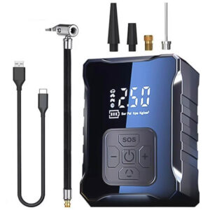 Акумулаторен компресор за гуми с LED екран и Power Bank, USB Type-C