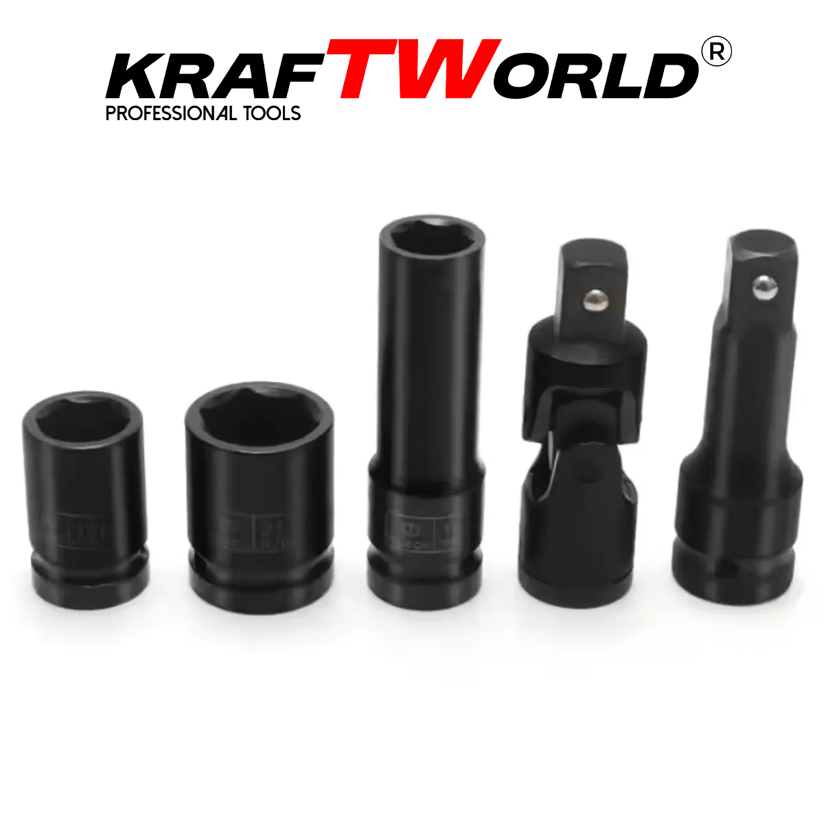 Професионални ударни вложки KraftWorld 27 бр. – къси и дълги, 1/2″ АВТО Професионални ударни вложки KraftWorld 27 бр. – къси и дълги, 1/2″