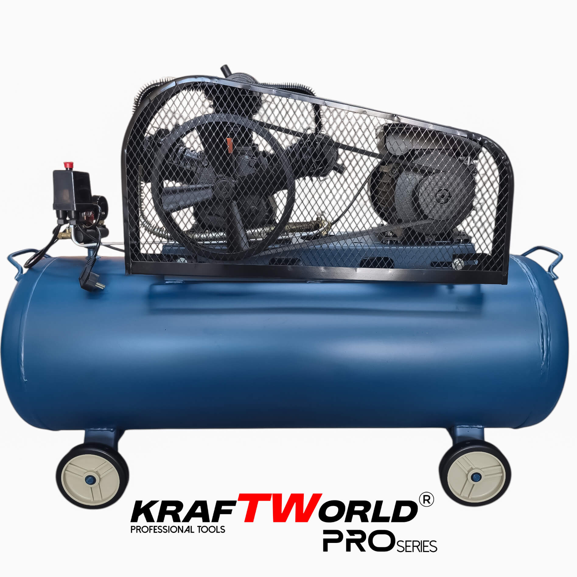 Трибутален въздушен компресор KraftWorld 200L | 4HP | 8 bar АВТО Трибутален въздушен компресор KraftWorld 200L | 4HP | 8 bar