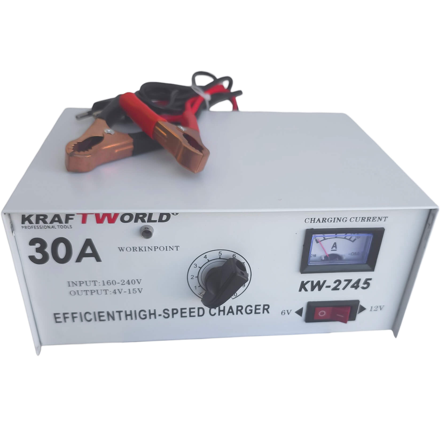 Зарядно за акумулатор KraftWorld – 30A, 6V и 12V, 220V – Автомобили, Мотоциклети, Бусове АВТО Зарядно за акумулатор KraftWorld – 30A, 6V и 12V, 220V – Автомобили, Мотоциклети, Бусове