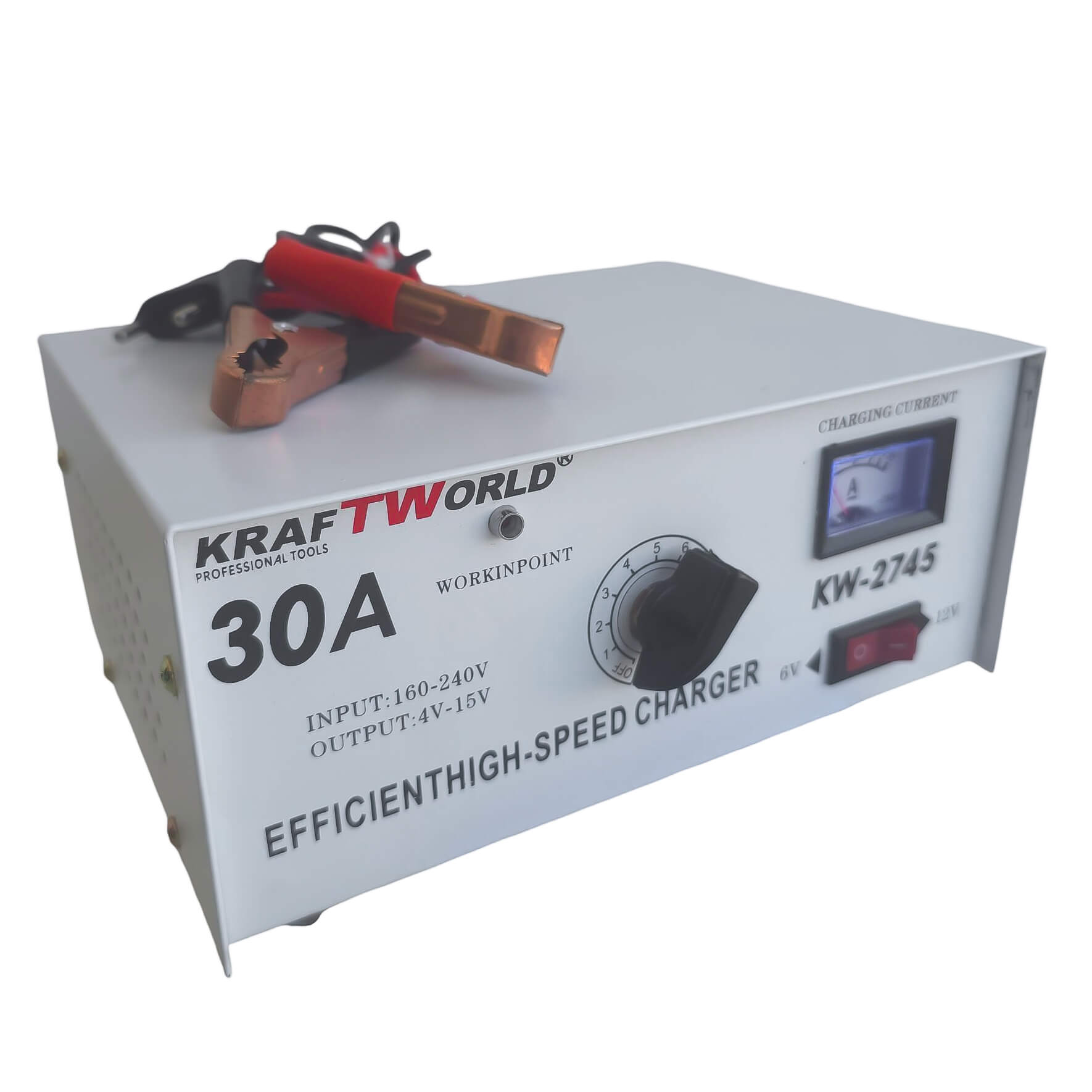 Зарядно за акумулатор KraftWorld – 30A, 6V и 12V, 220V – Автомобили, Мотоциклети, Бусове АВТО Зарядно за акумулатор KraftWorld – 30A, 6V и 12V, 220V – Автомобили, Мотоциклети, Бусове