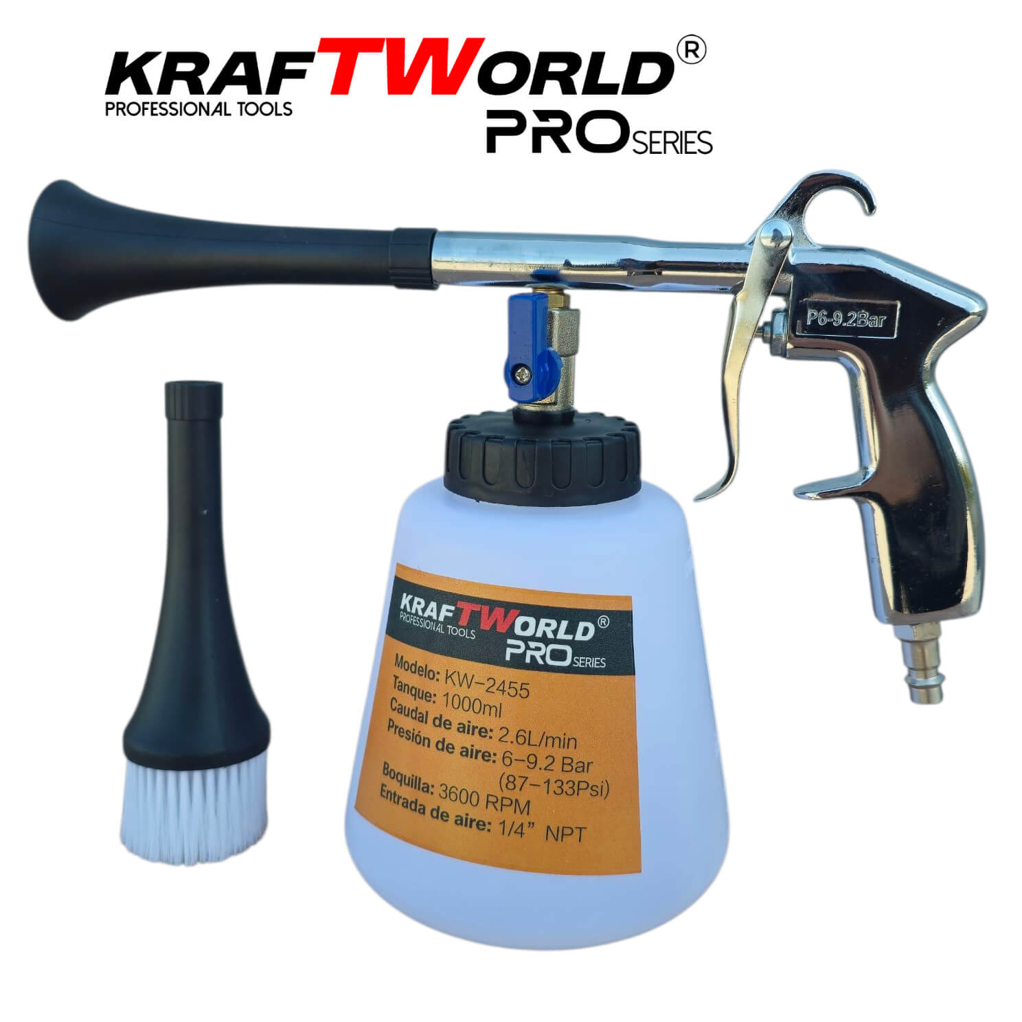 Торнадор пистолет KraftWorld PRO, 1000 мл – за бързо и ефективно почистване на интериор АВТО Торнадор пистолет KraftWorld PRO, 1000 мл – за бързо и ефективно почистване на интериор