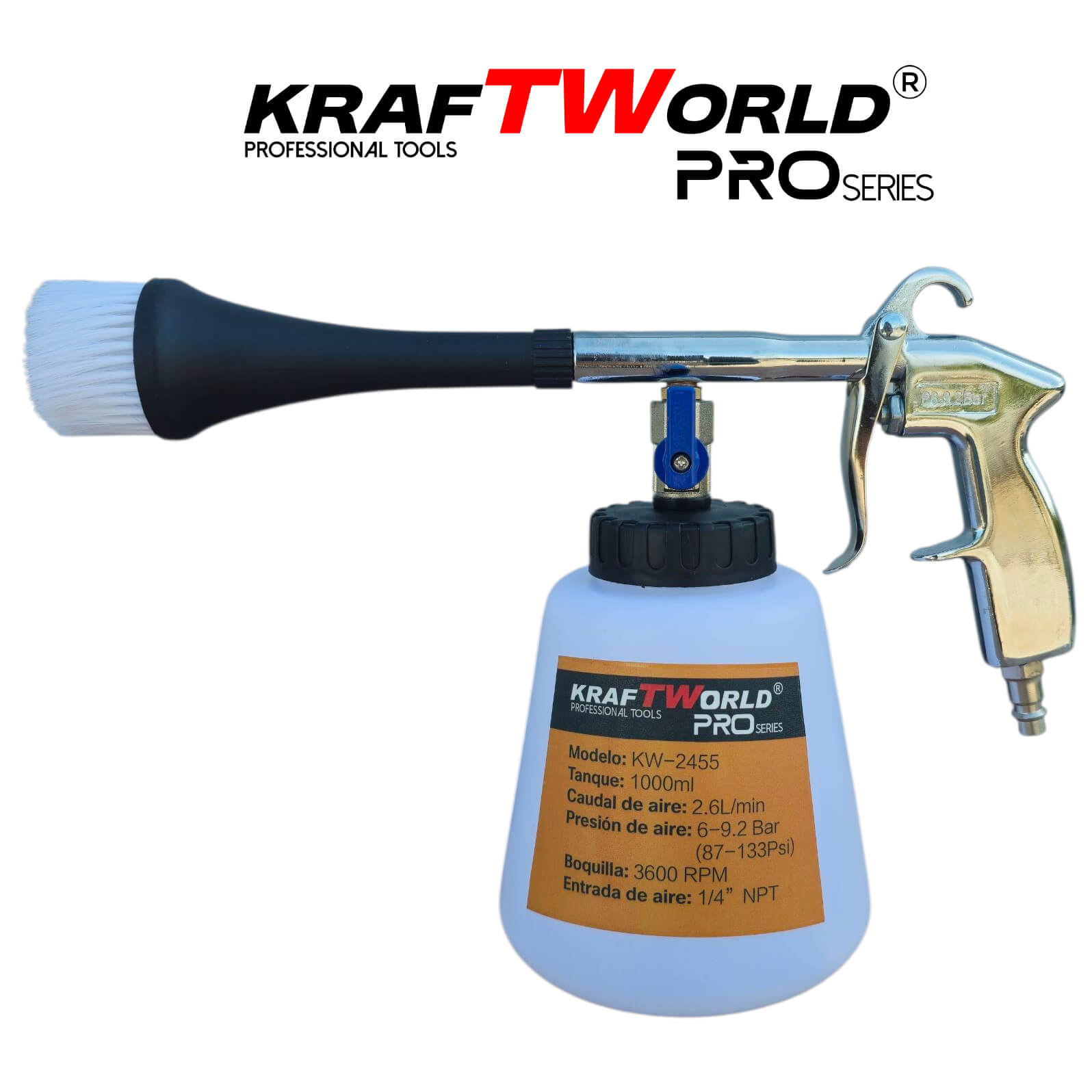 Торнадор пистолет KraftWorld PRO, 1000 мл – за бързо и ефективно почистване на интериор АВТО Торнадор пистолет KraftWorld PRO, 1000 мл – за бързо и ефективно почистване на интериор