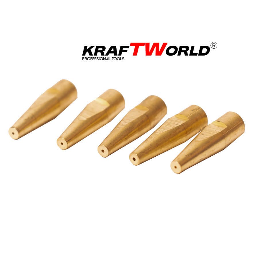 Оксиженова горелка KraftWorld – комплект дюзи Ø1–Ø5, дължина 400 мм ЕЛЕКТРОЖЕНИ Оксиженова горелка KraftWorld – комплект дюзи Ø1–Ø5, дължина 400 мм