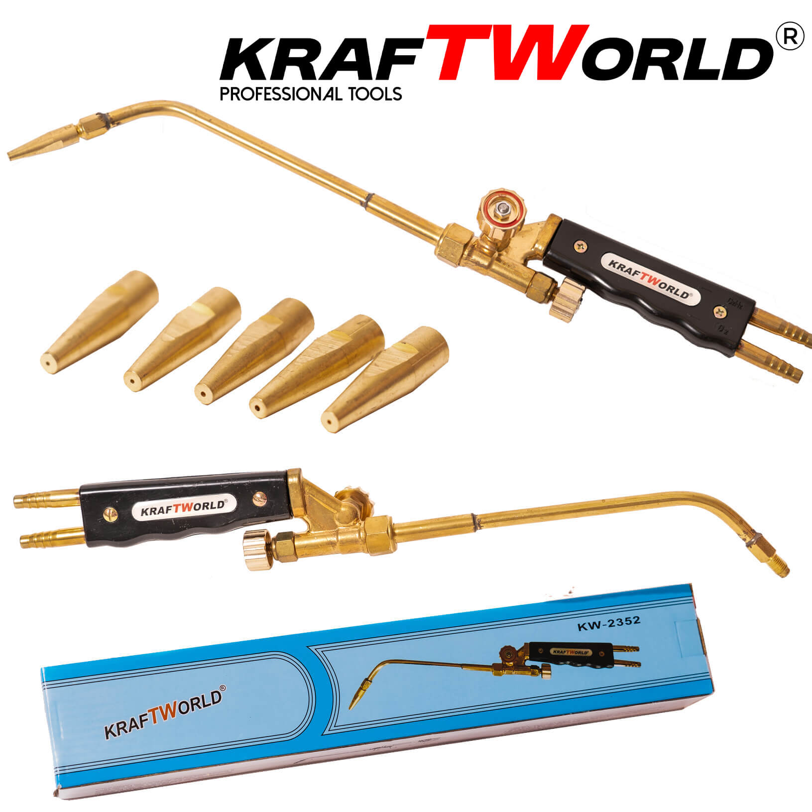 Оксиженова горелка KraftWorld – комплект дюзи Ø1–Ø5, дължина 400 мм ЕЛЕКТРОЖЕНИ Оксиженова горелка KraftWorld – комплект дюзи Ø1–Ø5, дължина 400 мм