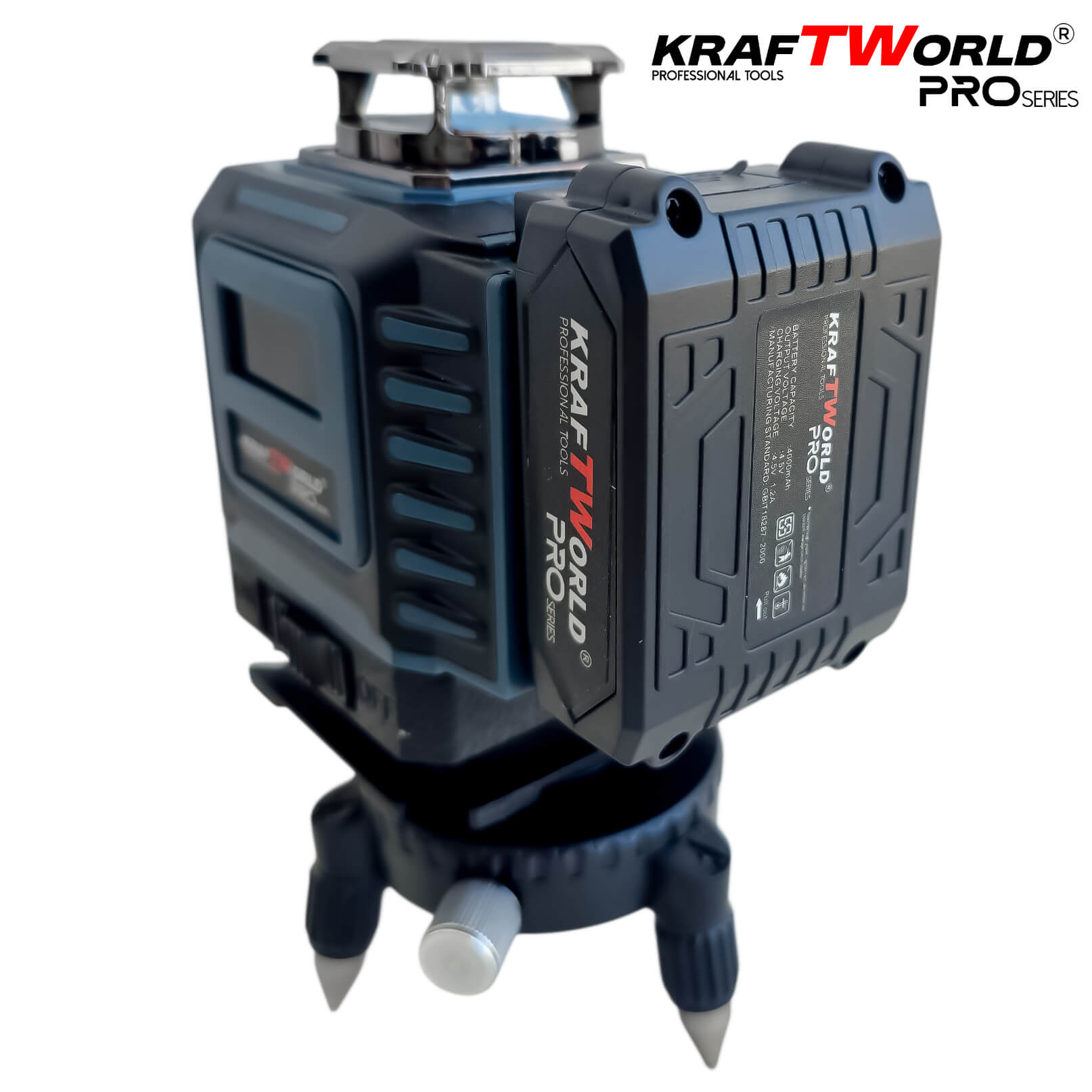 Лазерен Нивелир Kraftworld PRO 4×360° с Пълен Комплект Стойки и Тринога АКУМУЛАТОРНИ ИНСТРУМЕНТИ Лазерен Нивелир Kraftworld PRO 4×360° с Пълен Комплект Стойки и Тринога