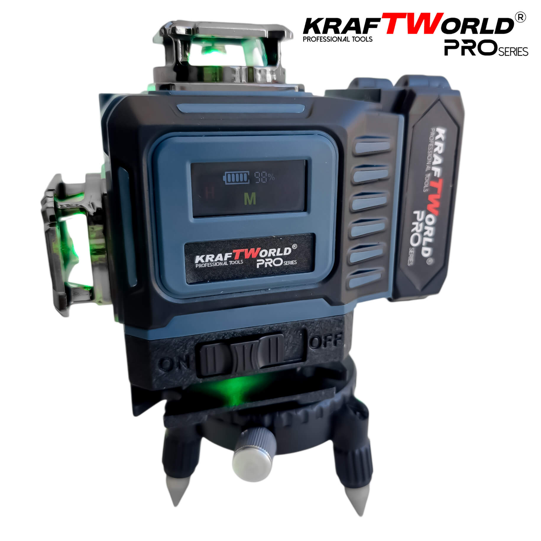 Лазерен Нивелир Kraftworld PRO 4×360° с Пълен Комплект Стойки и Тринога АКУМУЛАТОРНИ ИНСТРУМЕНТИ Лазерен Нивелир Kraftworld PRO 4×360° с Пълен Комплект Стойки и Тринога