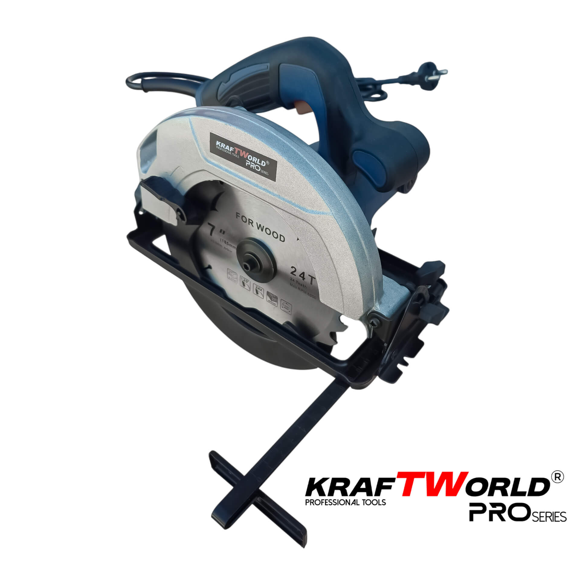 Ръчен циркуляр KraftWorld PRO 1600W, диск 190mm, 45° рязане ЕЛЕКТРИЧЕСКИ ИНСТРУМЕНТИ Ръчен циркуляр KraftWorld PRO 1600W, диск 190mm, 45° рязане