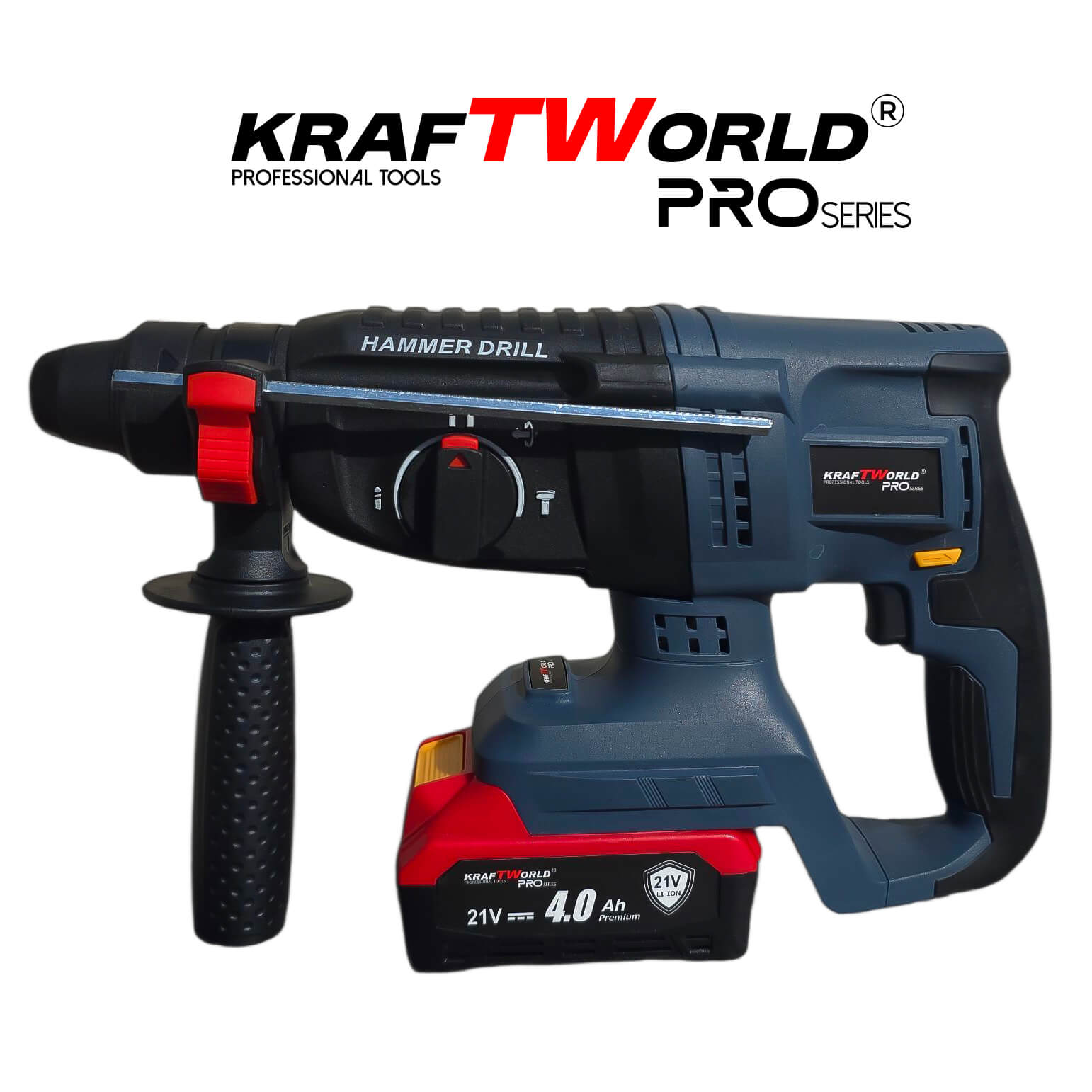 Перфоратор Kraftworld Pro Brushless – акумулаторен 21V с куфар, зарядно и 2 батерии АКУМУЛАТОРНИ ИНСТРУМЕНТИ Перфоратор Kraftworld Pro Brushless – акумулаторен 21V с куфар, зарядно и 2 батерии