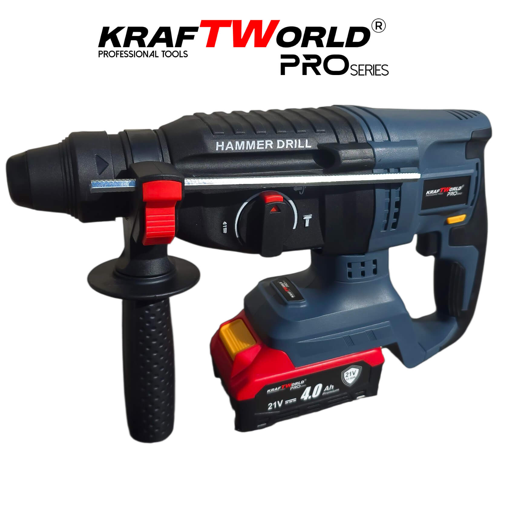 Перфоратор Kraftworld Pro Brushless – акумулаторен 21V с куфар, зарядно и 2 батерии АКУМУЛАТОРНИ ИНСТРУМЕНТИ Перфоратор Kraftworld Pro Brushless – акумулаторен 21V с куфар, зарядно и 2 батерии
