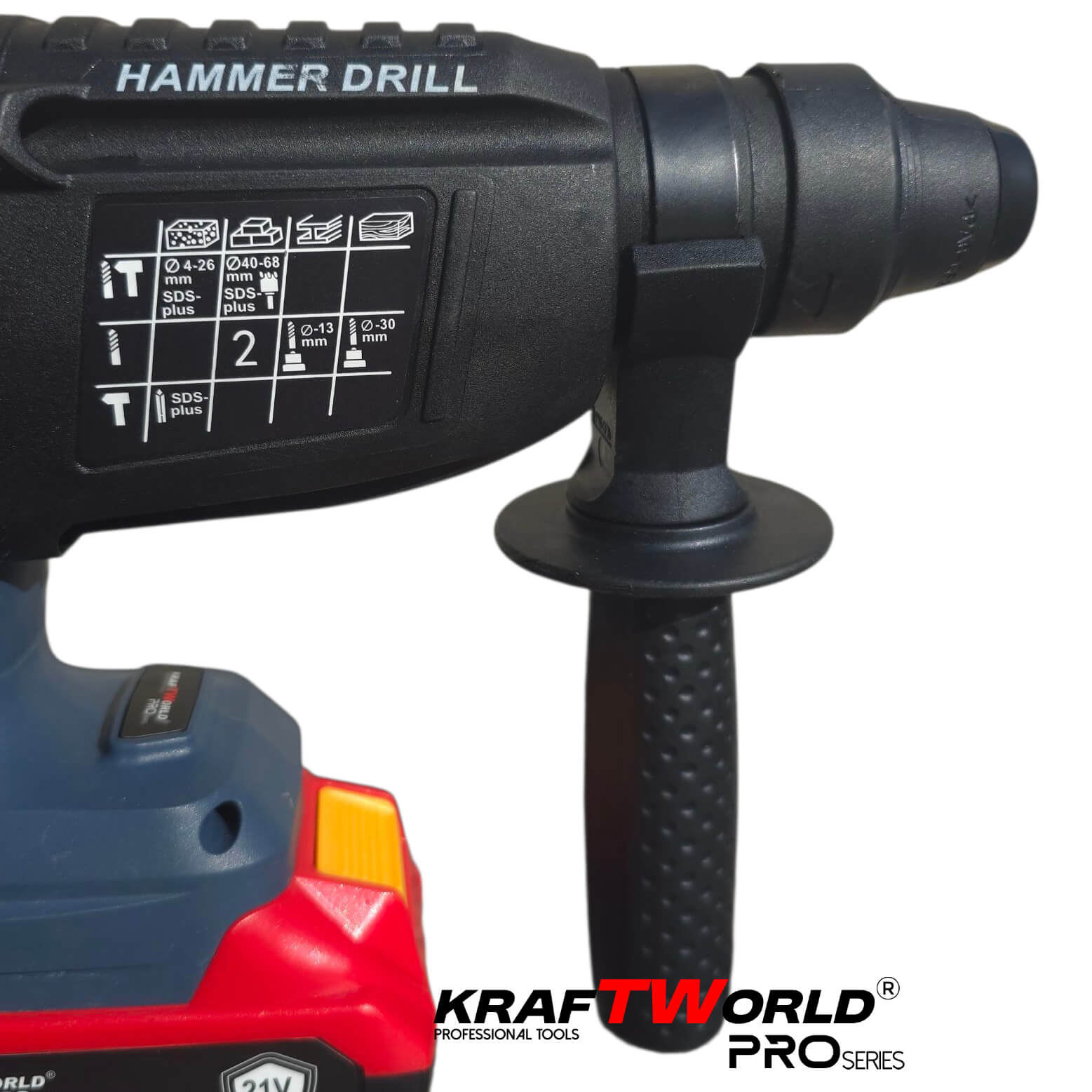 Перфоратор Kraftworld Pro Brushless – акумулаторен 21V с куфар, зарядно и 2 батерии АКУМУЛАТОРНИ ИНСТРУМЕНТИ Перфоратор Kraftworld Pro Brushless – акумулаторен 21V с куфар, зарядно и 2 батерии