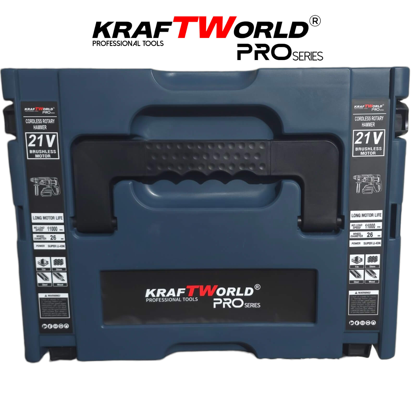 Перфоратор Kraftworld Pro Brushless – акумулаторен 21V с куфар, зарядно и 2 батерии АКУМУЛАТОРНИ ИНСТРУМЕНТИ Перфоратор Kraftworld Pro Brushless – акумулаторен 21V с куфар, зарядно и 2 батерии