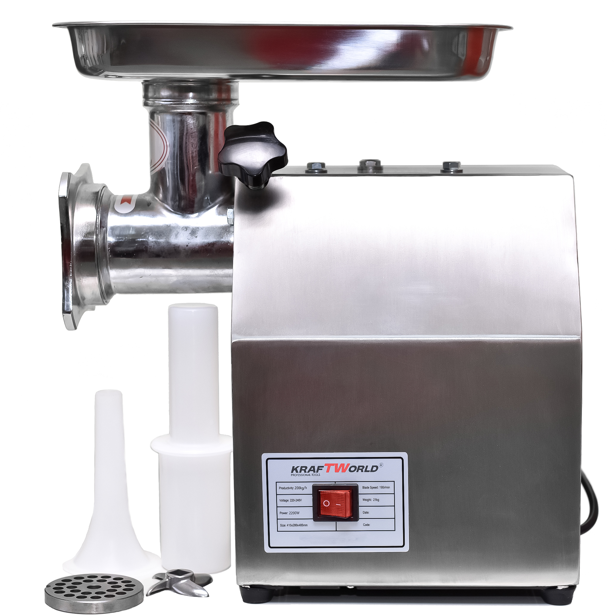 Професионална Месомелачка KraftWorld 1200W KW-1426, TK/MK-12 , Висока Производителност До 180 кг/час ЗА ДОМА Професионална Месомелачка KraftWorld 1200W KW-1426, TK/MK-12 , Висока Производителност До 180 кг/час