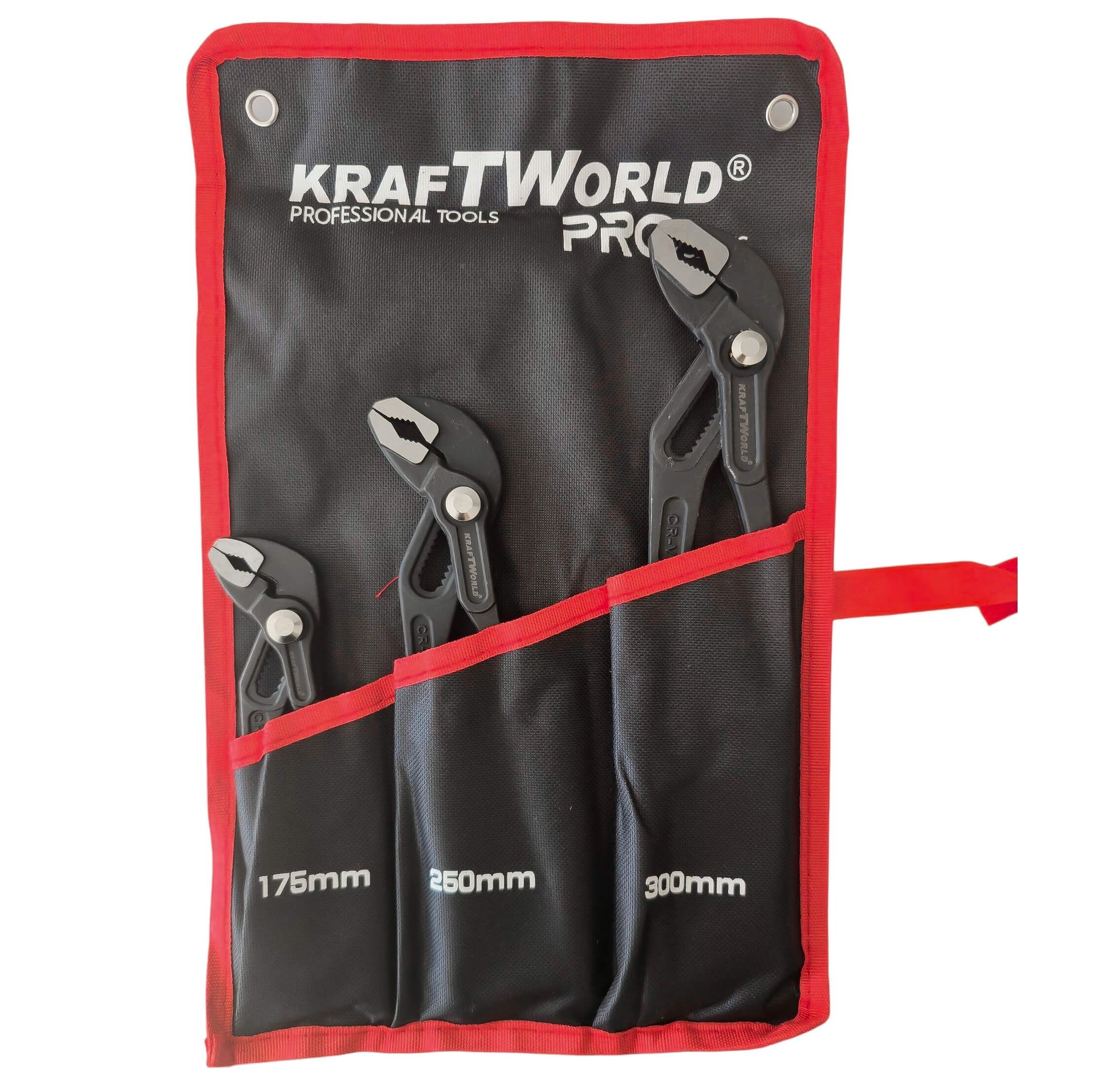 Комплект Водопроводни Клещи тип гарги Kraftworld pro – 3 части 175 мм, 250 мм, 300 мм с калъф РЪЧНИ ИНСТРУМЕНТИ Комплект Водопроводни Клещи тип гарги Kraftworld pro – 3 части 175 мм, 250 мм, 300 мм с калъф
