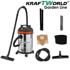 Ултра мощна Прахосмукачка Kraftworld 30L – сухо засмукване, мокро почистване и издухване