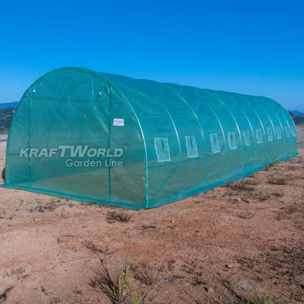 Резервно покривало за оранжерия 10×3×2 м – KraftWorld Garden Line, UV4 армирано покритие и 20 прозореца и 2 врати ДВОР И ГРАДИНА Резервно покривало за оранжерия 10×3×2 м – KraftWorld Garden Line, UV4 армирано покритие и 20 прозореца и 2 врати