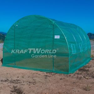 Резервно покривало за оранжерия 4×3×2 м – KraftWorld Garden Line, UV4 армирано покритие и 8 прозореца и 2 врати