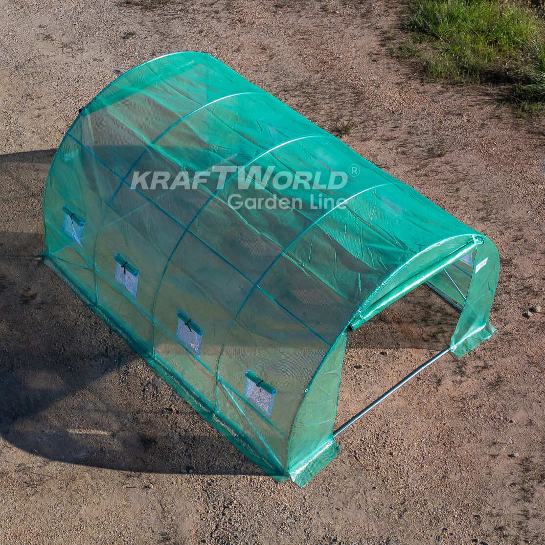 Тунелна Оранжерия KraftWorld Garden Line 4×3×2м – Парник с поцинкована стомана, UV4 армирано покритие и 8 прозореца и 2 врати ДВОР И ГРАДИНА Тунелна Оранжерия KraftWorld Garden Line 4×3×2м – Парник с поцинкована стомана, UV4 армирано покритие и 8 прозореца и 2 врати