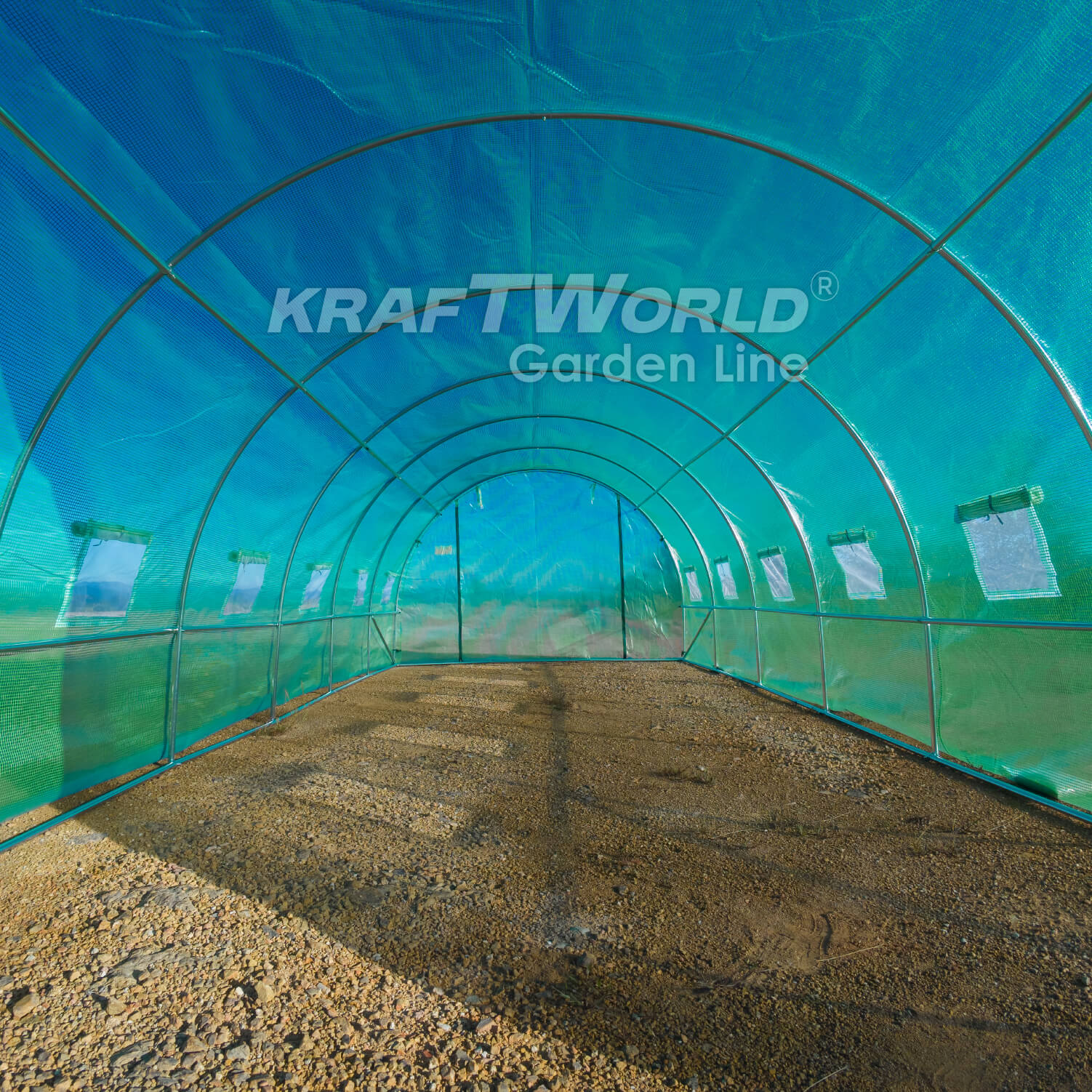 Резервно покривало за оранжерия 10×3×2 м – KraftWorld Garden Line, UV4 армирано покритие и 20 прозореца и 2 врати ДВОР И ГРАДИНА Резервно покривало за оранжерия 10×3×2 м – KraftWorld Garden Line, UV4 армирано покритие и 20 прозореца и 2 врати