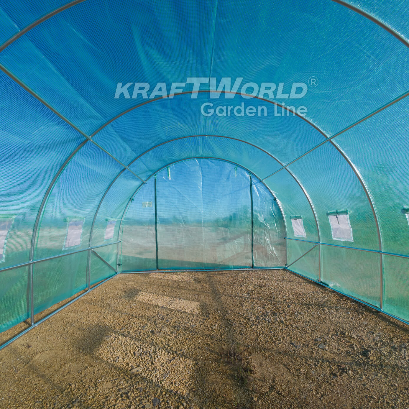 Резервно покривало за оранжерия 6×3×2 м – KraftWorld Garden Line, UV4 армирано покритие и 12 прозореца и 2 врати ДВОР И ГРАДИНА Резервно покривало за оранжерия 6×3×2 м – KraftWorld Garden Line, UV4 армирано покритие и 12 прозореца и 2 врати
