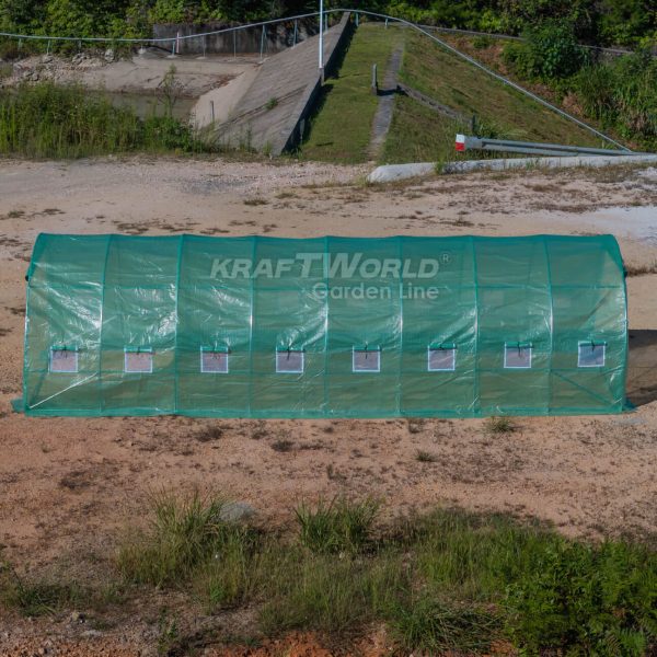 Резервно покривало за оранжерия 8×3×2 м – KraftWorld Garden Line, UV4 армирано покритие и 16 прозореца и 2 врати ДВОР И ГРАДИНА Резервно покривало за оранжерия 8×3×2 м – KraftWorld Garden Line, UV4 армирано покритие и 16 прозореца и 2 врати