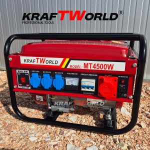 Четиритактов Бензинов Генератор Kraftworld 4.5kW – Монофазен Агрегат за ток