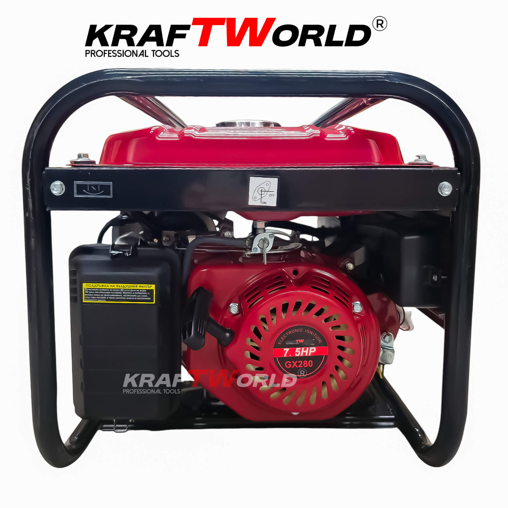 Четиритактов Бензинов Генератор Kraftworld 4.5kW – Монофазен Агрегат за ток ГЕНЕРАТОРИ Четиритактов Бензинов Генератор Kraftworld 4.5kW – Монофазен Агрегат за ток