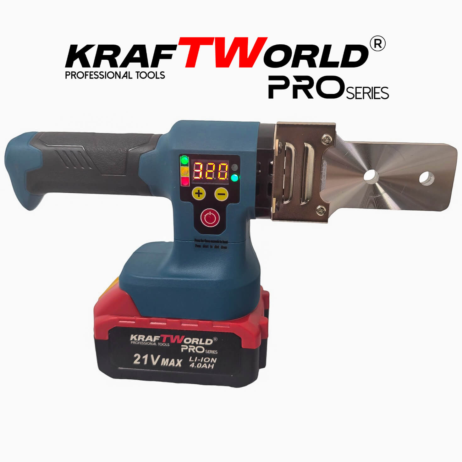 Акумулаторен Поялник Лепачка за ППР Тръби KraftWorld 21V с 5 Накрайника АКУМУЛАТОРНИ ИНСТРУМЕНТИ Акумулаторен Поялник Лепачка за ППР Тръби KraftWorld 21V с 5 Накрайника