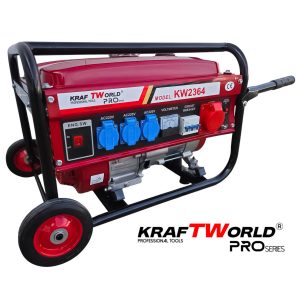 Бензинов Четиритактов генератор KraftWorld 4.5 kW с колела и дръжки