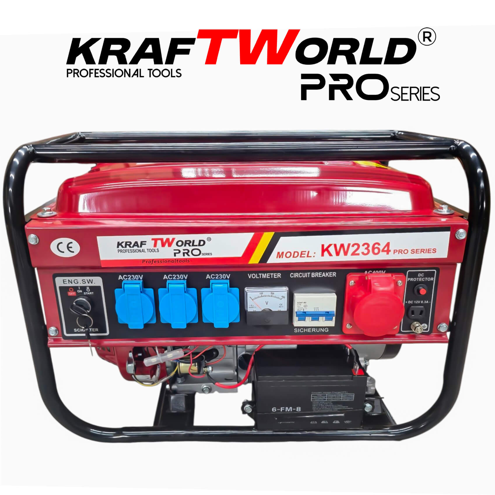 Четиритактов Бензинов генератор 4.5 kW с дистанционно запалване KraftWorld PRO Агрегат за ток с електрически старт и акумулатор ГЕНЕРАТОРИ Четиритактов Бензинов генератор 4.5 kW с дистанционно запалване KraftWorld PRO Агрегат за ток с електрически старт и акумулатор