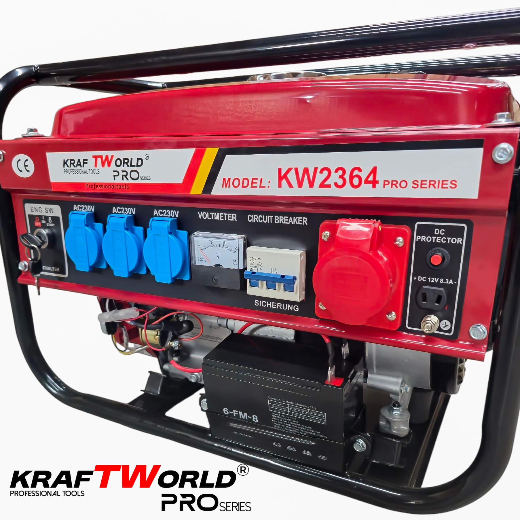 Четиритактов Бензинов генератор 4.5 kW с дистанционно запалване KraftWorld PRO Агрегат за ток с електрически старт и акумулатор ГЕНЕРАТОРИ Четиритактов Бензинов генератор 4.5 kW с дистанционно запалване KraftWorld PRO Агрегат за ток с електрически старт и акумулатор