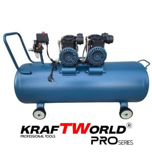 Безмаслен компресор 100L KraftWorld, 3000W, 8 bar – чист въздух, стабилна работа и нулева поддръжка АВТО Безмаслен компресор 100L KraftWorld, 3000W, 8 bar – чист въздух, стабилна работа и нулева поддръжка