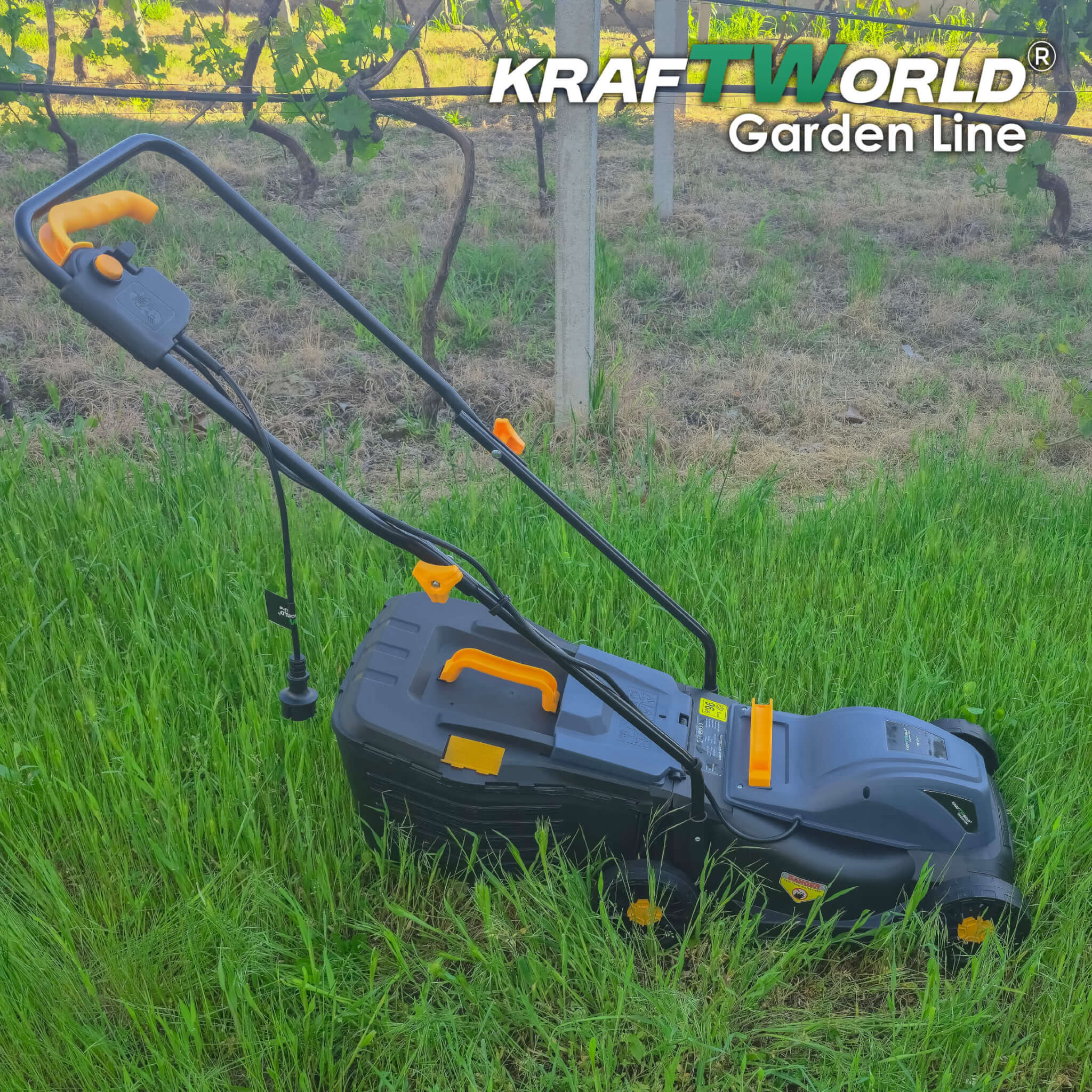 Електрическа Косачка KraftWorld Garden Line 1800W с Ширина 320мм Регулиране на Височината на Косене и 25L Кош ГРАДИНСКИ ИНСТРУМЕНТИ Електрическа Косачка KraftWorld Garden Line 1800W с Ширина 320мм Регулиране на Височината на Косене и 25L Кош