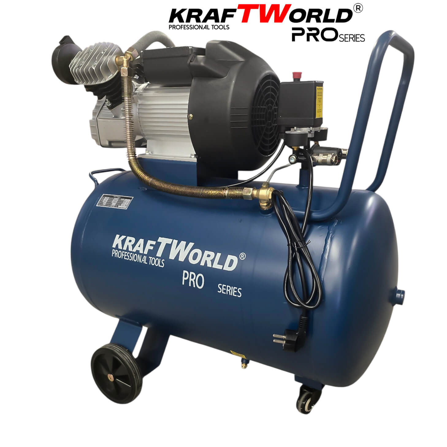 Маслен Компресор за въздух 100L KraftWorld с мощен 2200W мотор – 400 л/мин, 8 bar АВТО Маслен Компресор за въздух 100L KraftWorld с мощен 2200W мотор – 400 л/мин, 8 bar