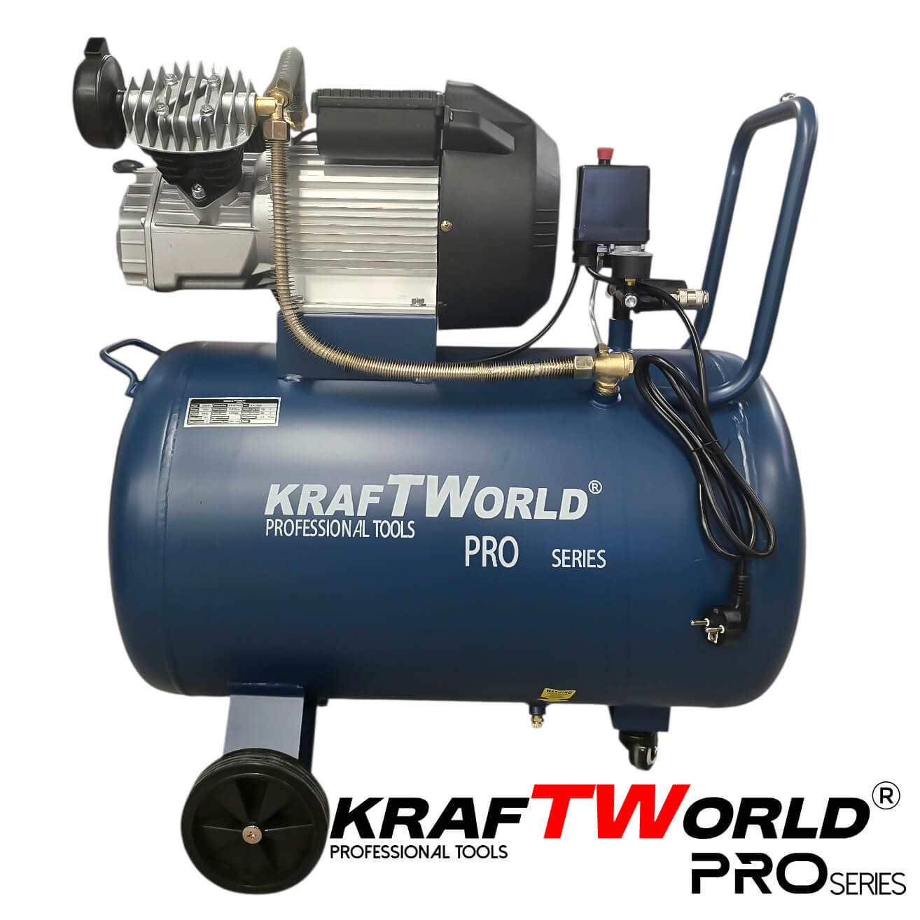 Маслен Компресор за въздух 100L KraftWorld с мощен 2200W мотор – 400 л/мин, 8 bar АВТО Маслен Компресор за въздух 100L KraftWorld с мощен 2200W мотор – 400 л/мин, 8 bar