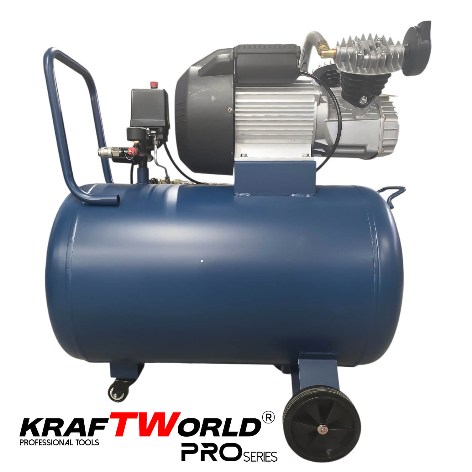 Маслен Компресор за въздух 100L KraftWorld с мощен 2200W мотор – 400 л/мин, 8 bar АВТО Маслен Компресор за въздух 100L KraftWorld с мощен 2200W мотор – 400 л/мин, 8 bar