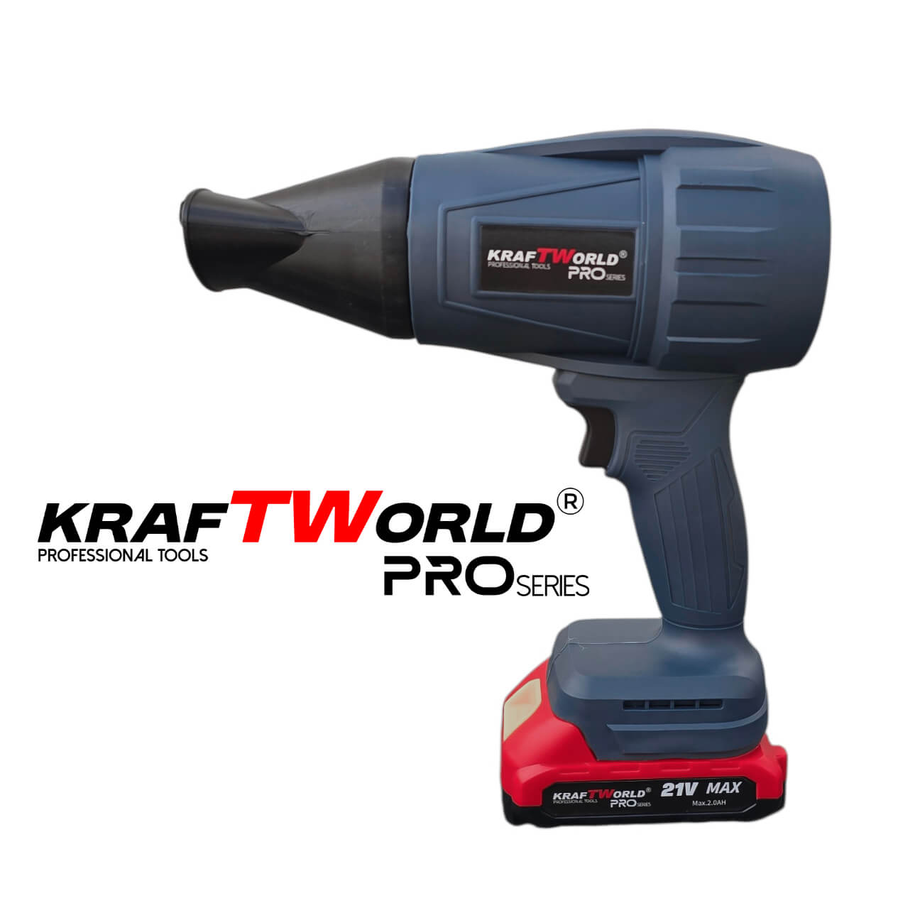 Акумулаторна Турбо Духалка KraftWorld PRO 21V с 3 Приставки и Батерия АКУМУЛАТОРНИ ИНСТРУМЕНТИ Акумулаторна Турбо Духалка KraftWorld PRO 21V с 3 Приставки и Батерия