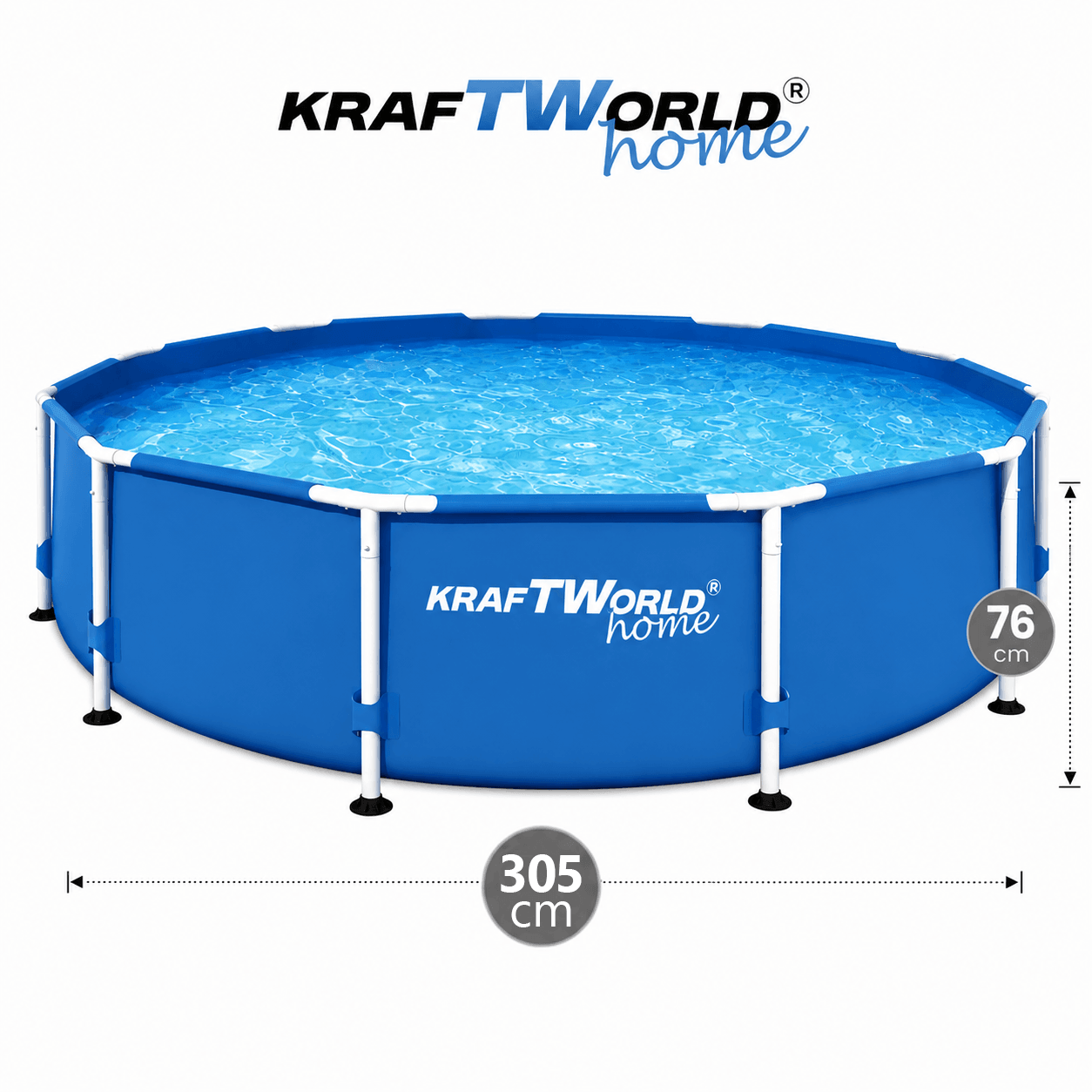 Кръгъл басейн KraftWorld SteelMax 305 см с филтърна помпа БАСЕЙНИ Кръгъл басейн KraftWorld SteelMax 305 см с филтърна помпа