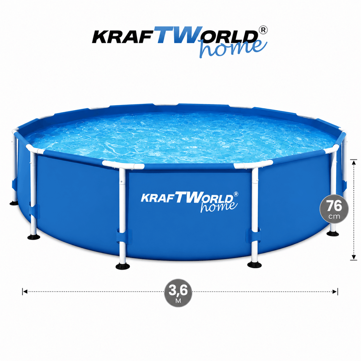 Басейн с метална рамка KraftWorld SteelMax 360×76 см БАСЕЙНИ Басейн с метална рамка KraftWorld SteelMax 360×76 см