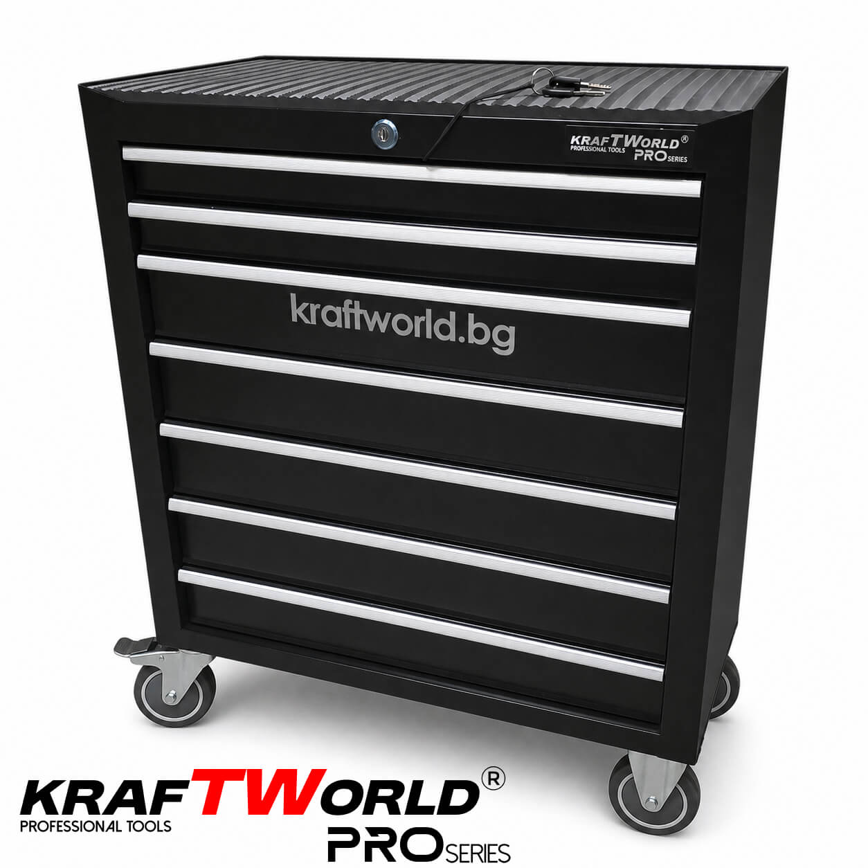 Професионална Количка за Инструменти KraftWorld – 7 Чекмеджета, Централно Заключване АВТО Професионална Количка за Инструменти KraftWorld – 7 Чекмеджета, Централно Заключване