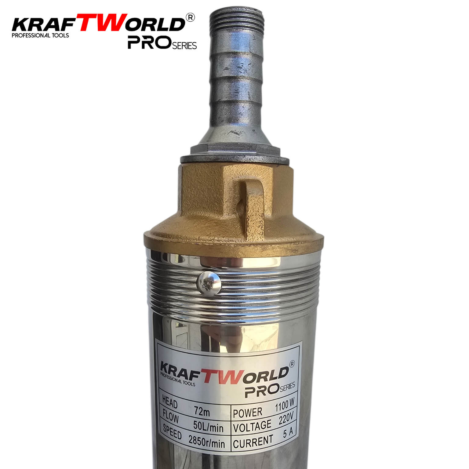 Сондажна Помпа KraftWorld PRO 1100W, 72м и 50L/min с Турбинна Система ДВОР И ГРАДИНА Сондажна Помпа KraftWorld PRO 1100W, 72м и 50L/min с Турбинна Система
